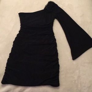 Black bell sleeve dress